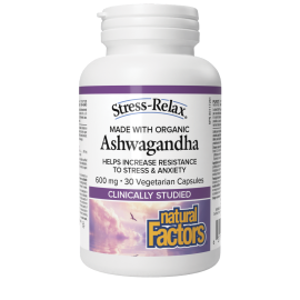 Natural Factors Stress-Relax Ashwagadha 600mg Vegetarian Capsules 30's
