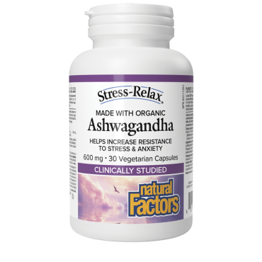 Natural Factors Stress-Relax Ashwagadha 600mg Vegetarian Capsules 30's