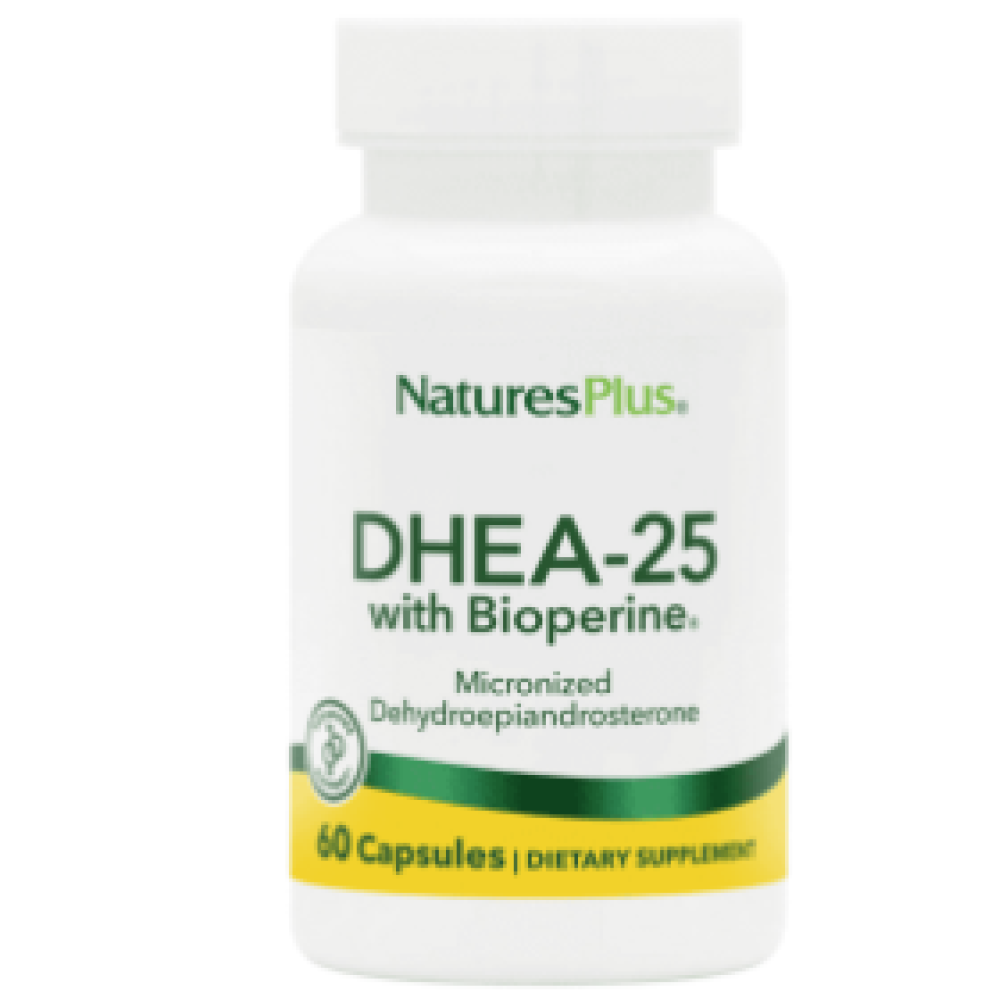 Natures Plus DHEA 25mg With BioPerine  Capsules 60's
