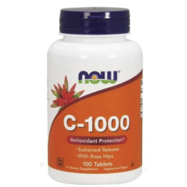NOW Vitamin C 1000mg Sustained Release Tablets 100s With Rosehips 