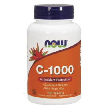 NOW Vitamin C 1000mg Sustained Release Tablets 100s With Rosehips 