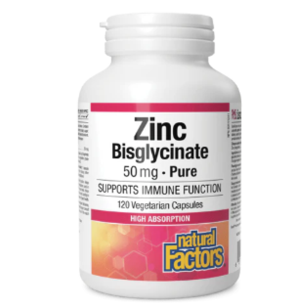 Natural Factors Zinc Bisglycinate 50mg 120 Vcaps