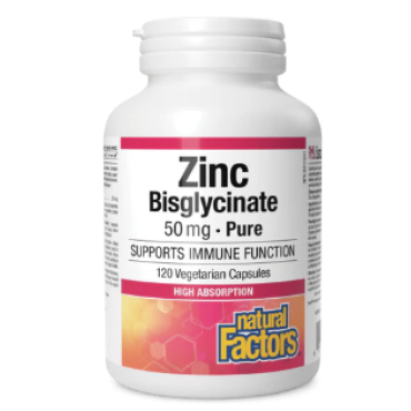 Natural Factors Zinc Bisglycinate 50mg 120 Vcaps