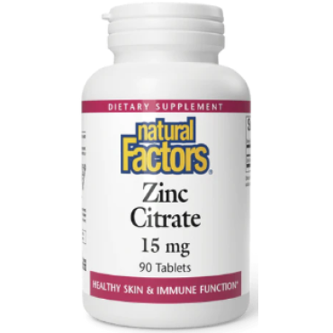 Natural Factors Zinc Citrate 15mg Tabs 90's