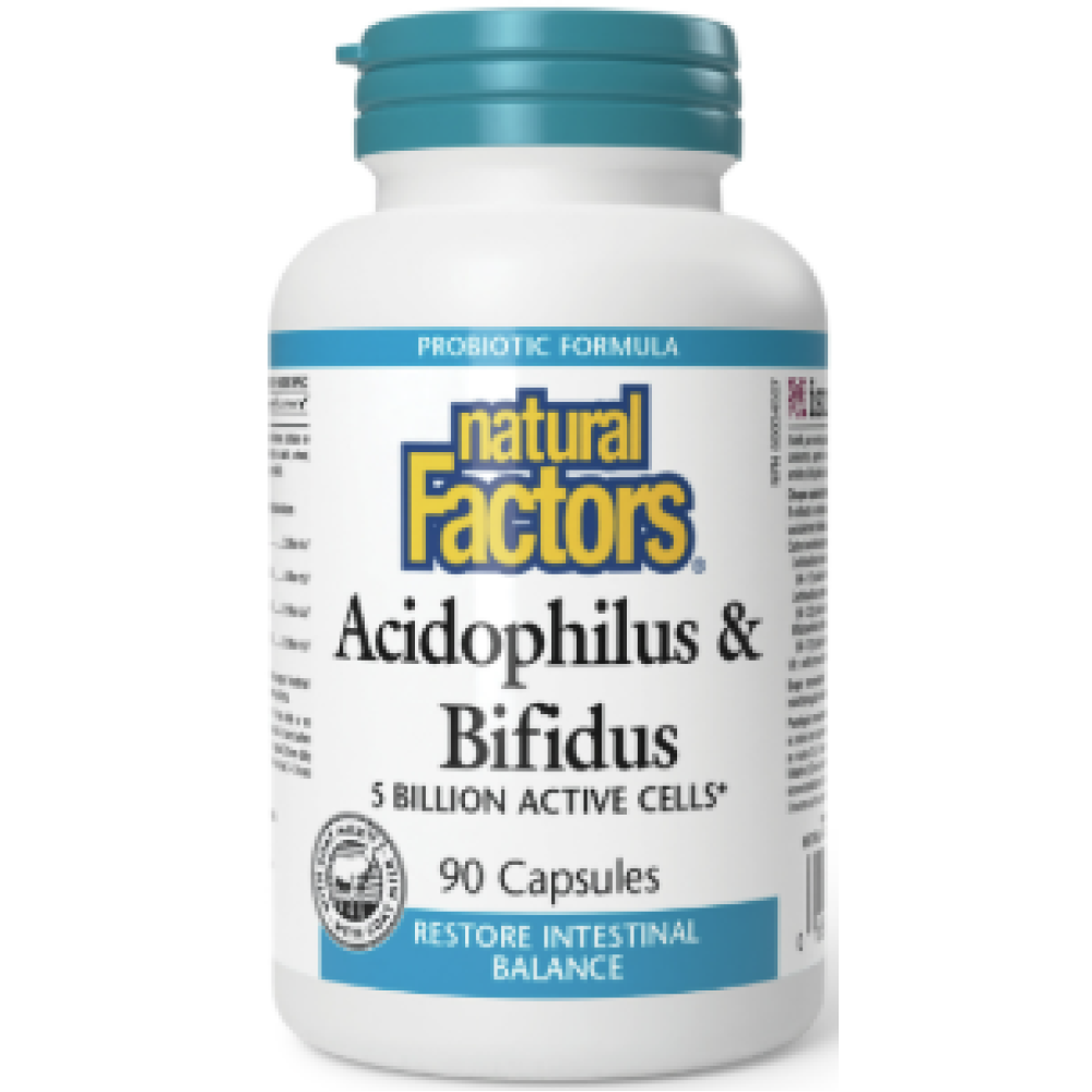 Natural Factors Acidophilus & Bifidus 5B Caps 90's