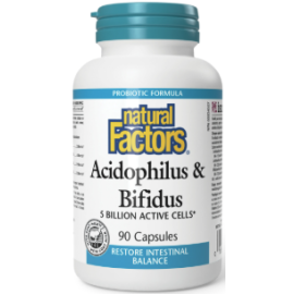 Natural Factors Acidophilus & Bifidus 5B Caps 90's