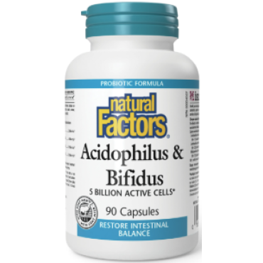 Natural Factors Acidophilus & Bifidus 5B Caps 90's
