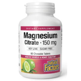 Natural Factors Magnesium Citrate Key Lime 150 mg Chewable Tabs 60's