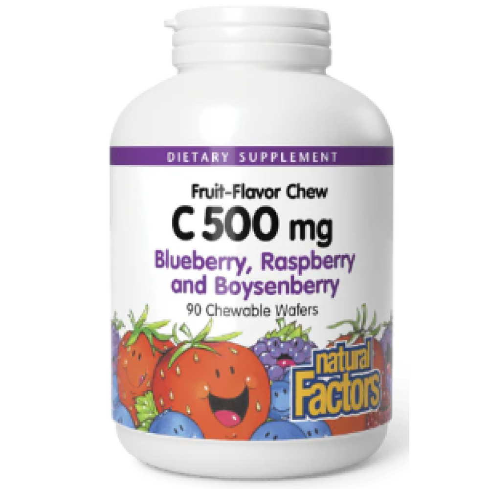 Natural Factors Vitamin C 500mg Natural Fruit Chewable Tabs 90's