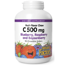 Natural Factors Vitamin C 500mg Natural Fruit Chewable Tabs 90's