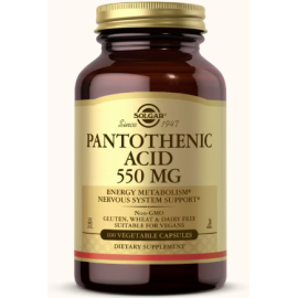 Solgar Pantothenic Acid 550mg Vcaps 100's