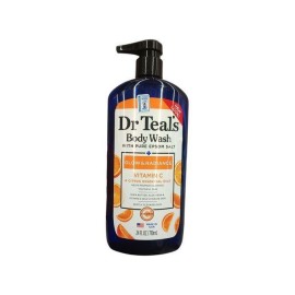 Dr Teal's Body Wash With Pure Epsom Salt + Glow & Radiance  Vitamin C & Citrus Essential Oils  24FL OZ/710ml