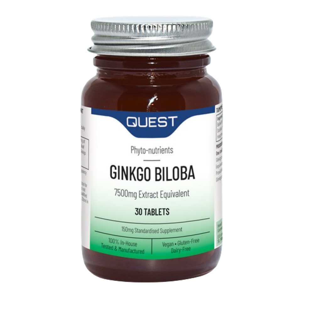 Quest Ginko Biloba 150mg Tablets (Eq. 7500mg) 30's