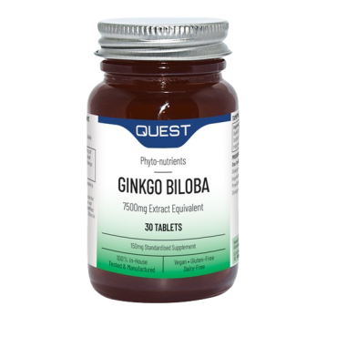 Quest Ginko Biloba 150mg Tablets (Eq. 7500mg) 30's