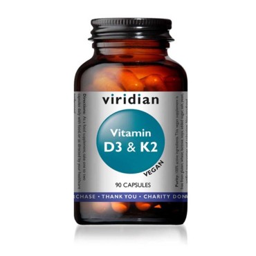 Viridian Vitamin D3 1000iu & K2 45ug MK7 Vcaps 90's