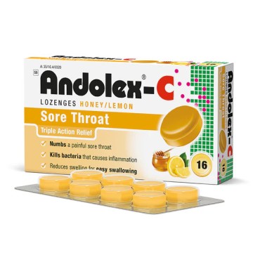 Andolex -C Lozenges Honey & Lemon 16,s