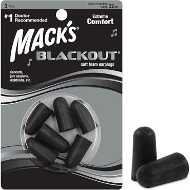 Mack's Blackout Soft Foam Ear ;Plugs 3Pairs