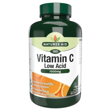 Nature's Aid Vitamin C Low Acid 1000mg 90's