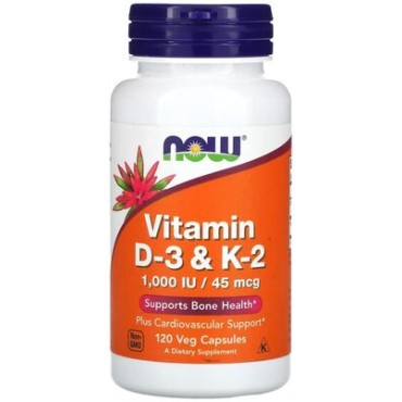 Now Vitamin D3 & K2 120 VCaps