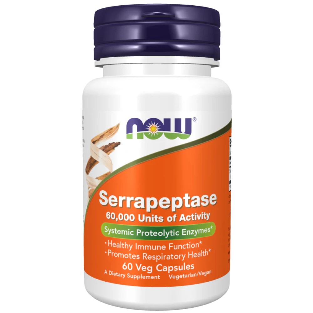 NOW Serrapeptase 60,000 Units Vcaps 60's                                      