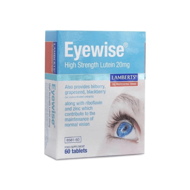 Lamberts Eyewise Tabs High Strength Lutein 20mg 60's (With Lutein, Bilberry, Grapeseed, and Blackberry)