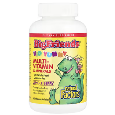 Natural Factors Big Friends Multi-Vitamin & Minerals  Chewable Tablets 60's