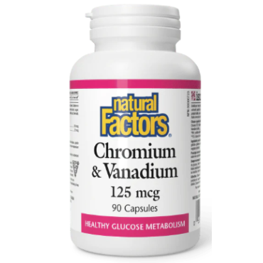 Natural Factors Chromium & Vanadium 125 mcg  90 Caps