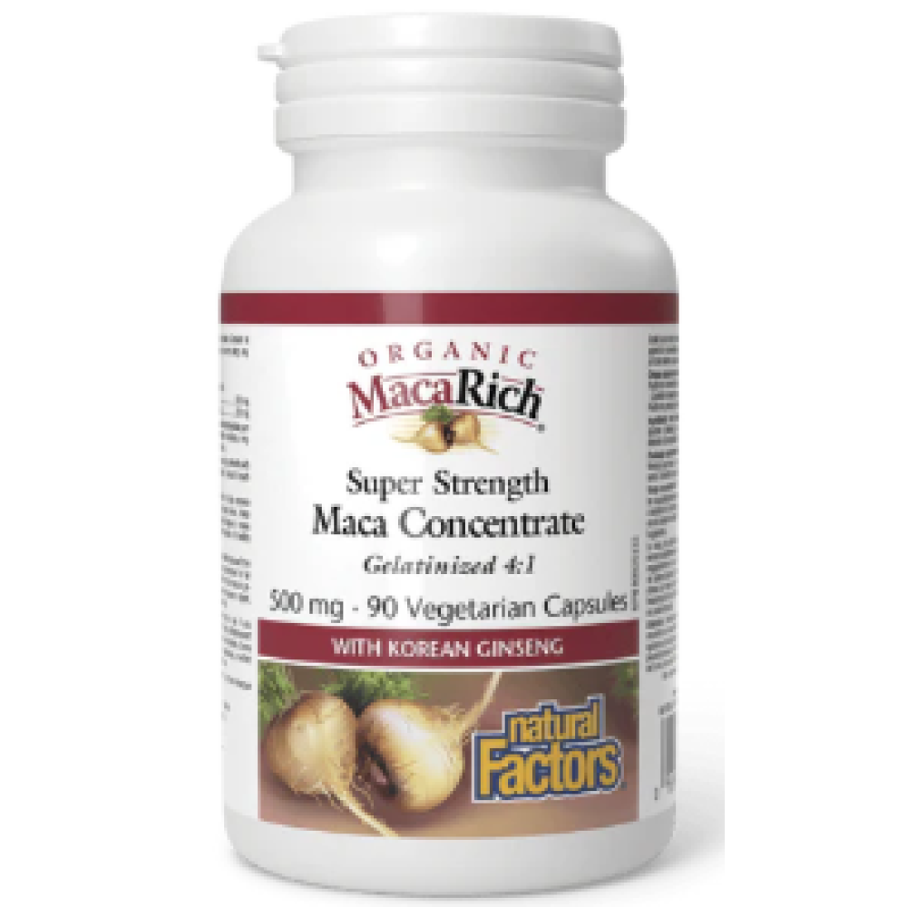 Natural Factors Organic MacaRich Super Strength Maca Concentrate 500 mg 90's