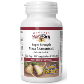 Natural Factors Organic MacaRich Super Strength Maca Concentrate 500 mg 90's