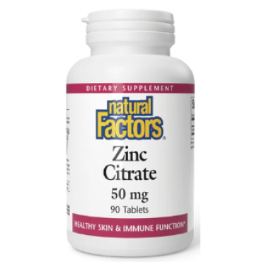 Natural Factors Zinc Citrate 50mg Tabs 90's