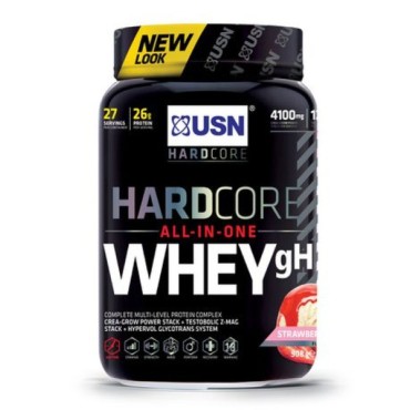 USN Hardcore Whey gH Strawberry Smoothie 908g