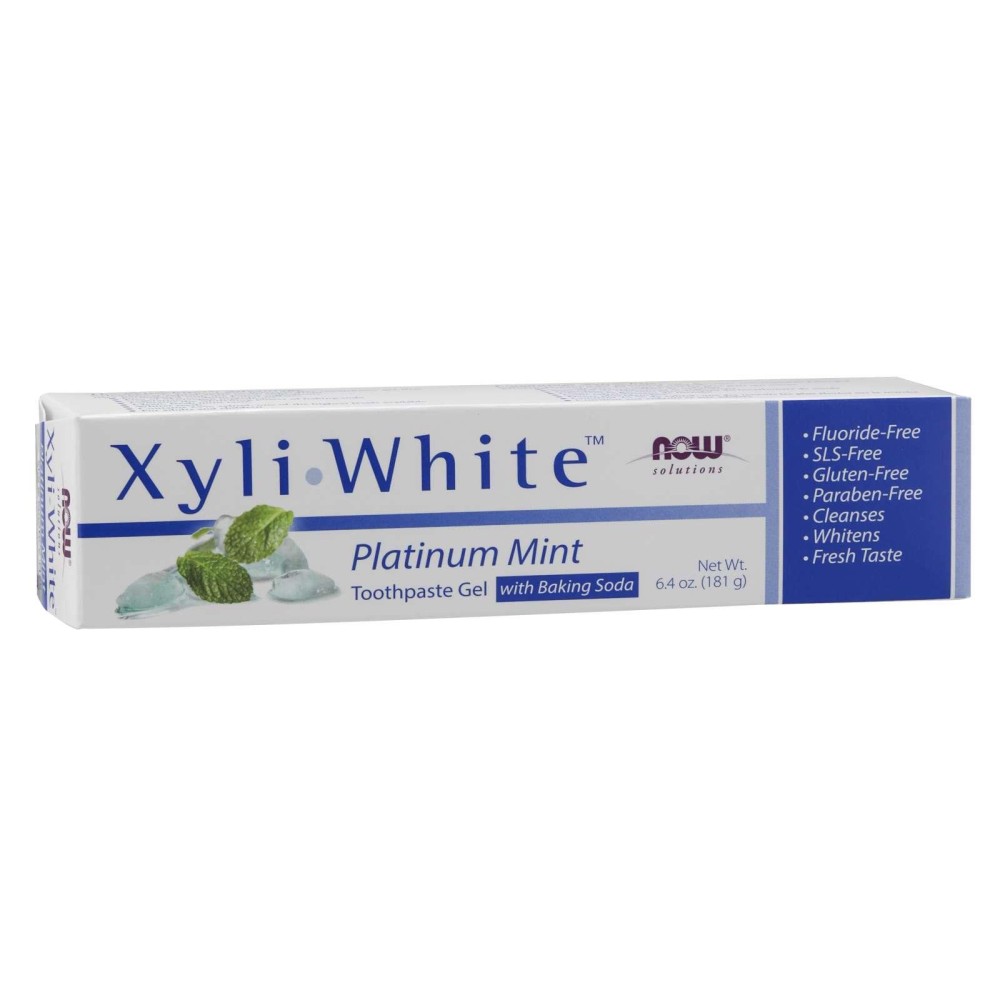 NOW Xyliwhite Platinum Mint With Baking Soda Toothpaste Gel 181Gm  Fluoride & SLS Free