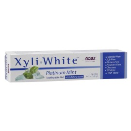 NOW Xyliwhite Platinum Mint With Baking Soda Toothpaste Gel 181Gm  Fluoride & SLS Free
