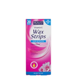 Beauty Formulas Vitamin E Wax Strips Legs & Body Hair Remover 20's 