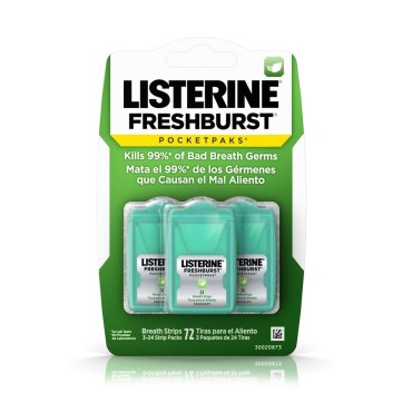 Listerine Freshburst Pocketpak Freshbreath Strips 72's