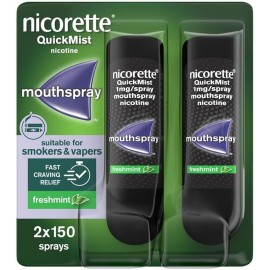 Nicorette QuickMist Mouthspray, Freshmint (2 x 150 Sprays)