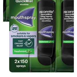 Nicorette QuickMist Mouthspray, Freshmint (2 x 150 Sprays)