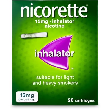 Nicorette 15mg nicotine inhalator. 20 Catridges