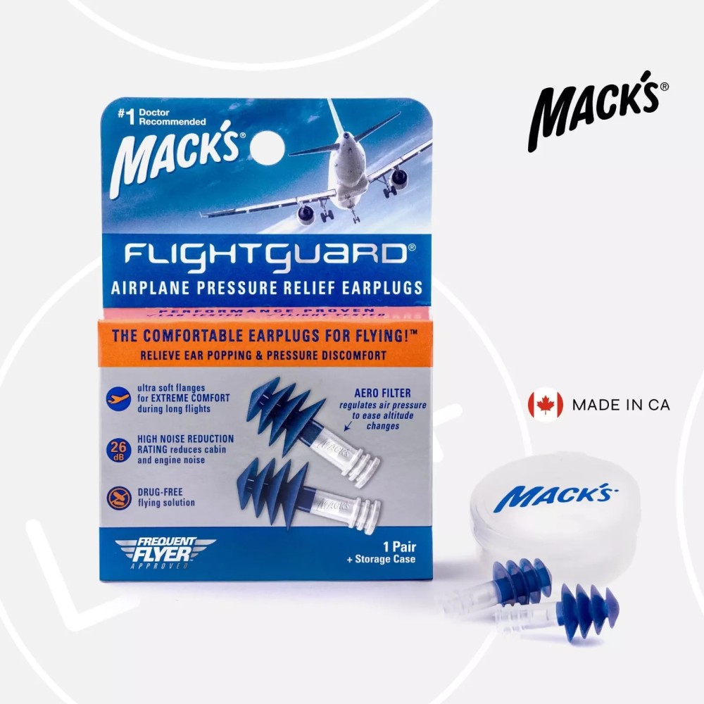 Mack's Flightguard Airplane Pressure Relief Ear Plugs