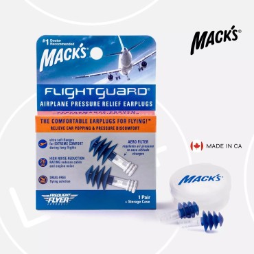 Mack's Flightguard Airplane Pressure Relief Ear Plugs