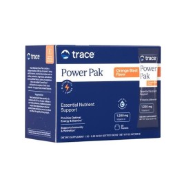 Trace Minerals Power Pack Electrolyte Packets 1200mg Vitamin C & Zinc Orange Blast 30’s