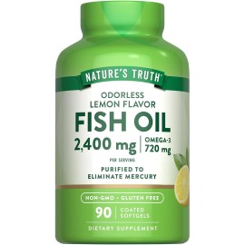 Nature's Truth Odourless Fish Oil 2400mg Softgels 90's