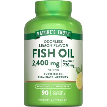 Nature's Truth Odourless Fish Oil 2400mg Softgels 90's