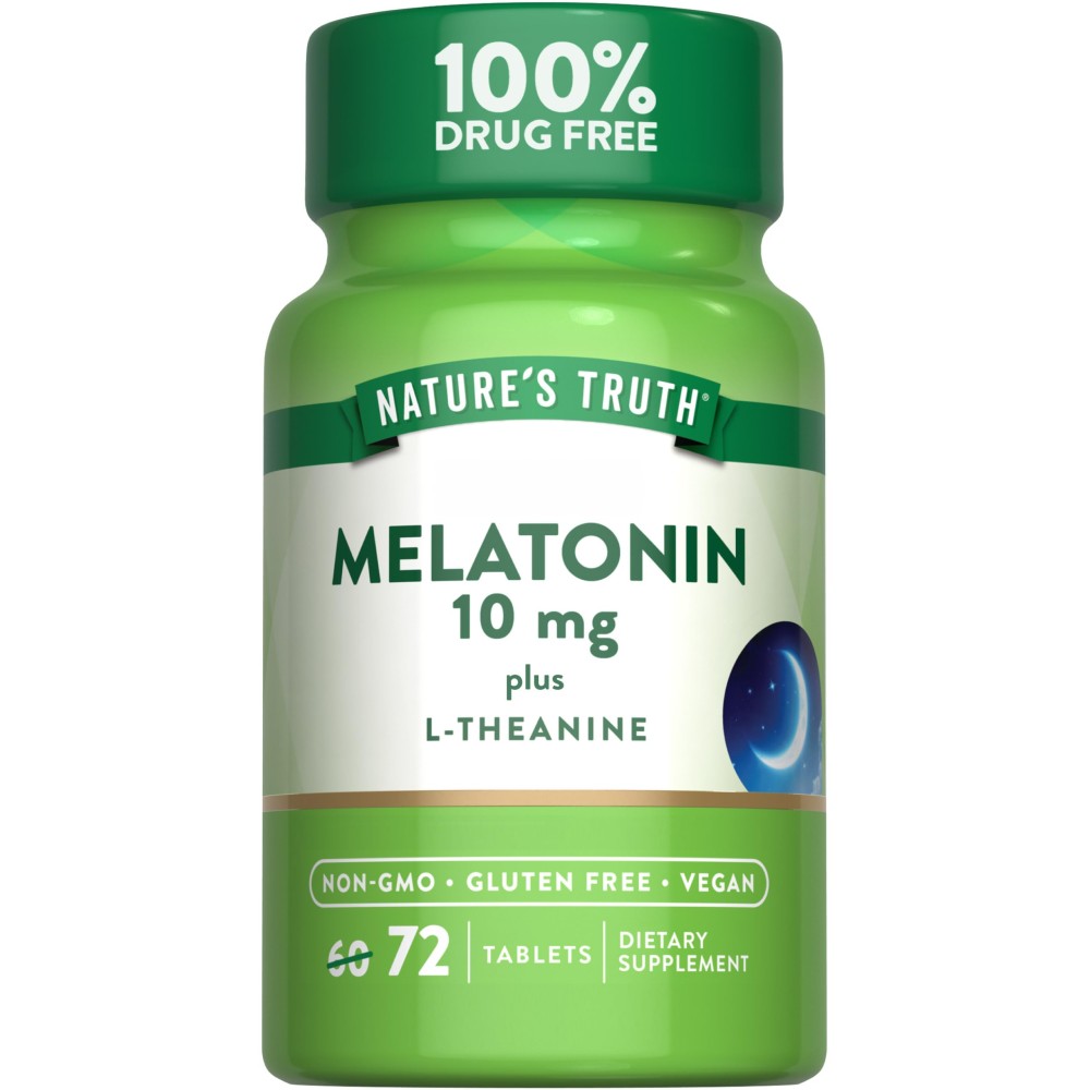 Nature's Truth Melatonin 10mg Plus L-Theanine Tablets 72's
