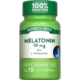 Nature's Truth Melatonin 10mg Plus L-Theanine Tablets 72's