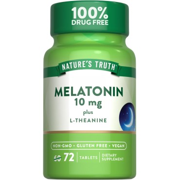 Nature's Truth Melatonin 10mg Plus L-Theanine Tablets 72's