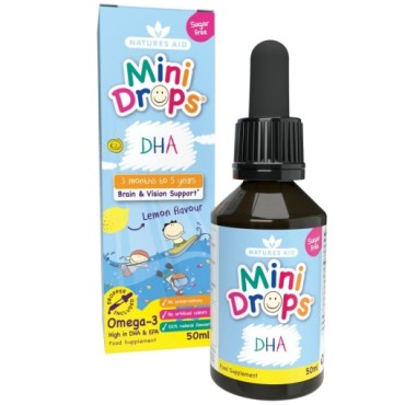 Natures Aid DHA (Omega3) Mini Drops for Infants & Children  50ML