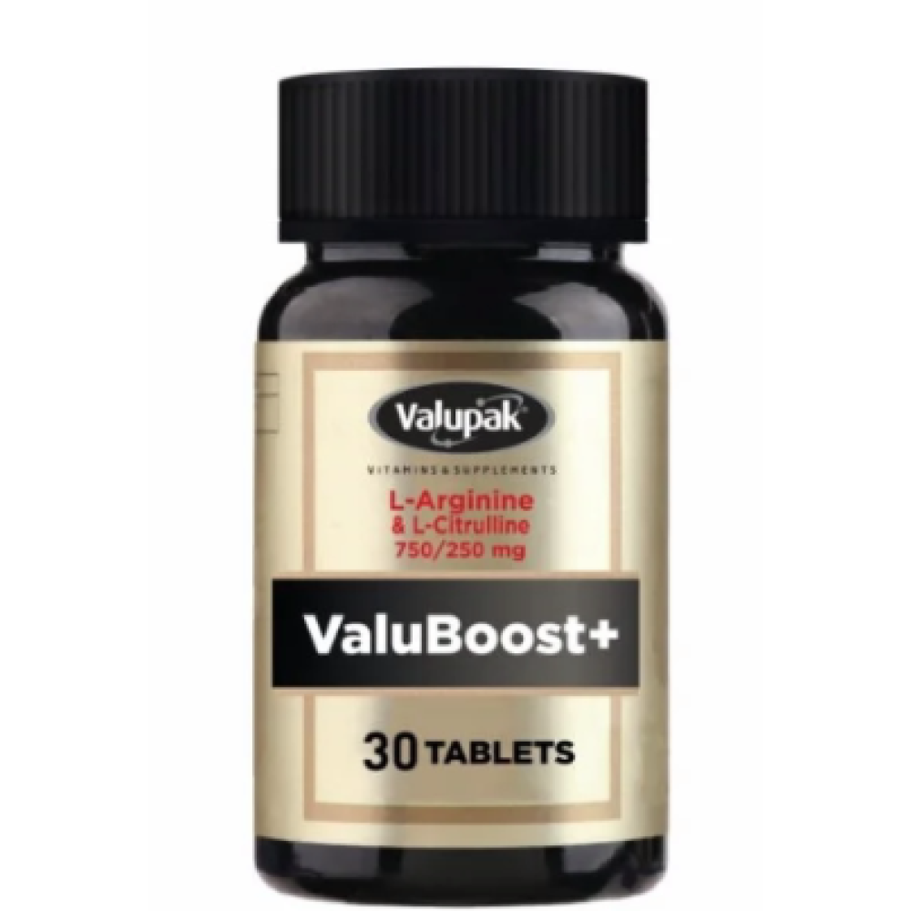 Valupak Valuboost+ (L-Arginine & L-Citrulline) 750/250Mg Tabs 30’s