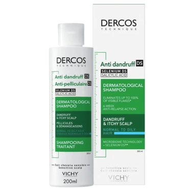 Vichy Dercos Anti-Dandruff Shampoo for Normal to Oily Hair 200ML