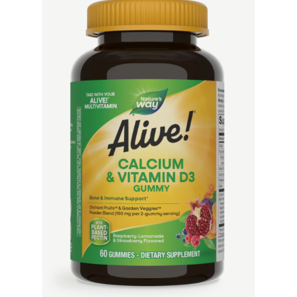 Natures Way Alive Calcium & D3 Gummies 60's